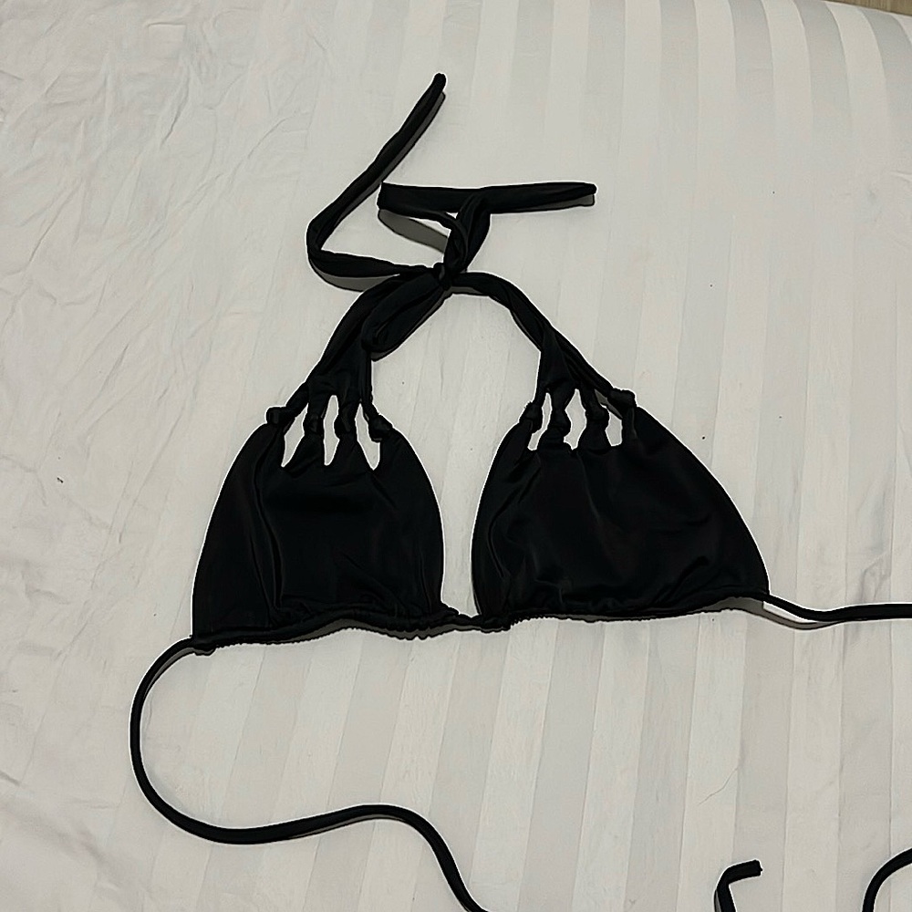 Mikoh Swimwear Hilo Knot Top in Black Size Large
